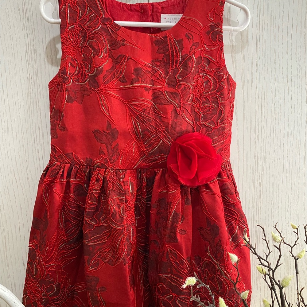 The Children Place Red Embroidery Dress Size 4T New Without Tag